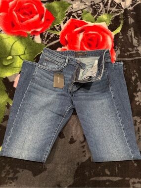 Massimo Dutti Slim Straight Jeans in Medium Blue